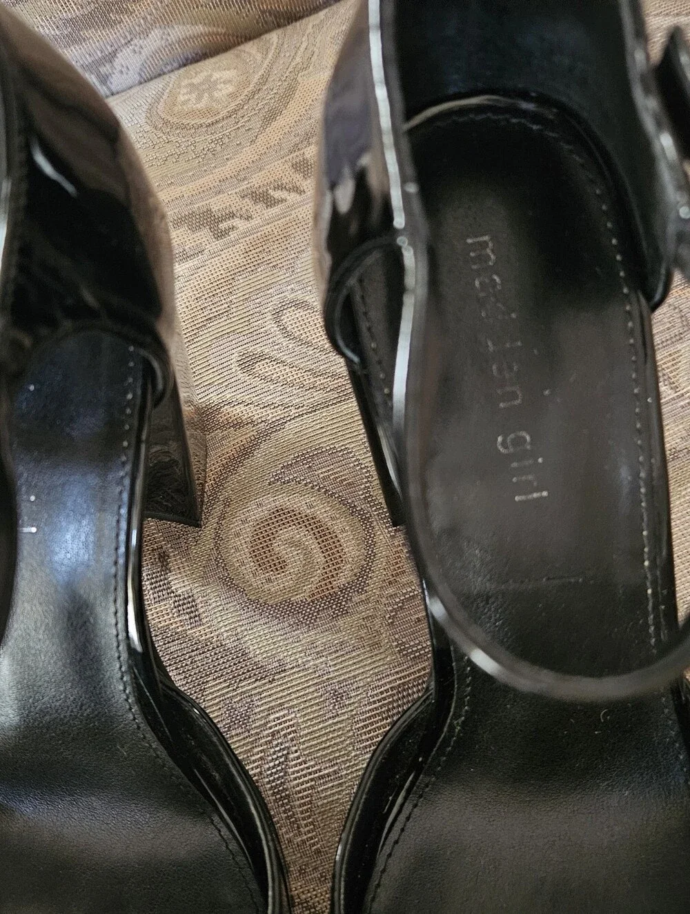 MADDEN GIRL Synthetic Black Patent Mary Jane Platform High Heels Sz 9.5M